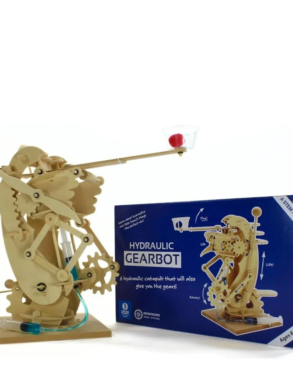 New Pathfinders STEM Kit Hydraulic Gearbot Wooden Building Catapult DIY HYDRAULI